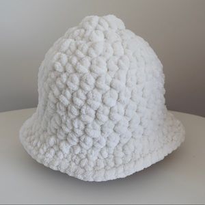Ultra Soft White Crochet Bucket Hat